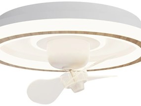 Plafoniera a LED bianca con telecomando e ventilatore Alan Move - SULION