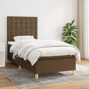 Giroletto A Molle Con Materasso Marrone Scuro 100x200cm Tessuto /