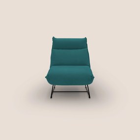 Tessa Poltroncina dal design moderno in morbida microfibra smacchiabile T11 petrolio