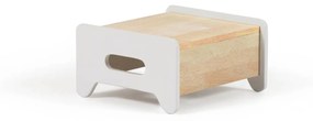 Kave Home - Sgabello per bambini Cecilia in legno massello di pino naturale e bianco FSC MIX Credit