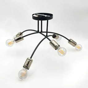 Lampadario a plafone ANYA 6xE27/15W/230V nero/oro