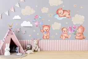 Adesivo murale per bambini il paese degli orsacchiotti 100 x 200 cm