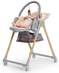 KIDERKRAFT - Sedia da pranzo per bambini 2in1 LASTREE beige/grigio