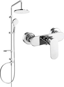 Mexen Erik set doccia esterno con soffione e rubinetto doccia Milo, cromo - 71340205-00