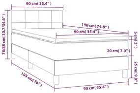 Giroletto a Molle con Materasso Tortora 90x190 cm in Tessuto