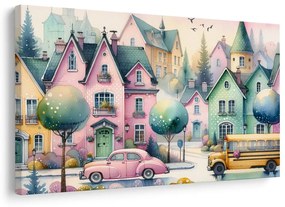 Quadro su tela – Vicoli magici della città pastello
