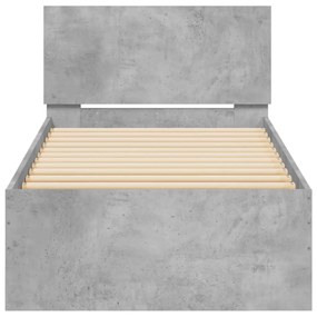 Giroletto e testiera grigio cemento 90x190 cm legno multistrato