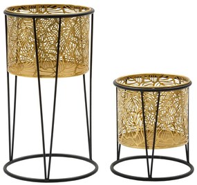 Set di 2 portavasi in oro, altezza 40 cm Leavy - Mauro Ferretti