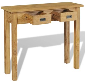 Tavolo consolle in legno massello di teak 90x30x80 cm