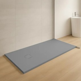 Piatto doccia 90x200 in marmoresina cemento con griglia in acciaio inox Harmony