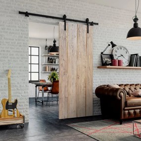 Porta scorrevole Horse Wenge in mdf marrone, L 96 x H 215 cm, con binario Factory Reversibile