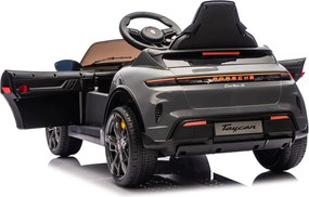 Macchina Elettrica per Bambini Porsche Taycan Turbo S 12V con Telecomando Bluetooth Luci LED e Tappetini Nero...