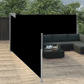 Tenda Da Sole Laterale Retrattile Nera 100x1000 Cm /