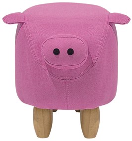 Pouf in tessuto rosa PIGGY Beliani