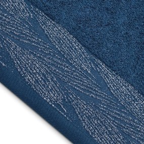 Asciugamani e teli da bagno in spugna di cotone blu scuro in un set di 2 pezzi Allium - AmeliaHome