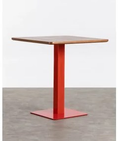 Tavolo da Bar Quadrato in Legno e Metallo (70x70 cm) Square Rosso & - The Masie