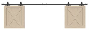 Kit Anta Scorrevole Per Armadio 183 Cm İn Acciaio Al Carbonio /