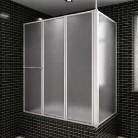 Schermo Box Doccia A L 70 X 120 X 137 Cm 4 Pannelli Pieghevole /