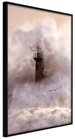 Poster  Lighthouse During a Storm  Cornice Quadri Cornice nera, Larghezza x Altezza Home decor 40x60