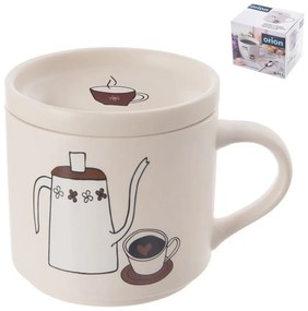 Tazza con coperchio bianca in porcellana 450 ml – Orion