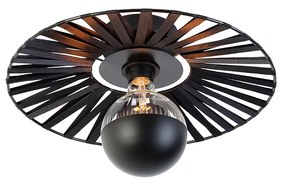 Lampada da parete nera 40 cm con specchio superiore G125 nero dimmerabile - Leia