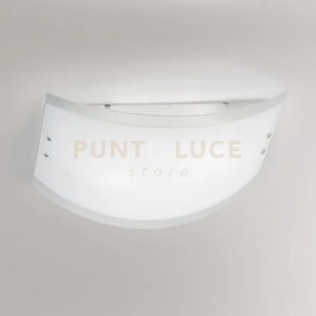 Lecce p/m plafoniera in vetro bianco particolari metallo cromo 2 lu...