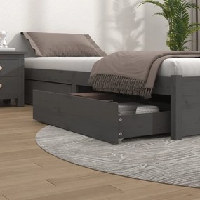Cassettoni Da Letto 4 Pz İn Legno Massello Di Pino Grigio /