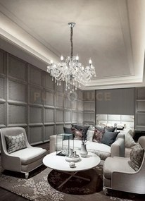 Sospensione in metallo e vetro trasparente venezia 8 luci attacco e...