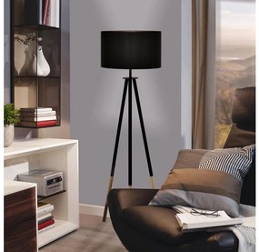 Eglo 55291 - Lampada con piedistallo BIDFORD 1xE27/60W/230V nero/marrone