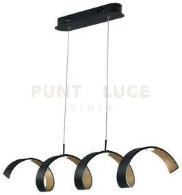 Lampadario a sospensione spirale led helix nera e oro 20w 1680lm 30...