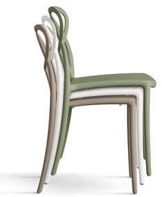 Sedia LONG ISLAND grigio caldo in polipropilene