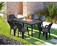 Tavolo da esterno Mercurio, Tavolo rettangolare, Tavolo allungabile da giardino o da bar, 100% Made in Italy, Cm 160-220x90h74, Antracite