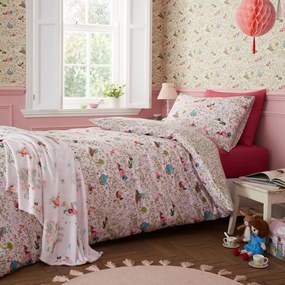 Set copripiumino e federa da bambini rosa in cotone per letto singolo 135x200 cm Fairytale – Belle &amp; Boo