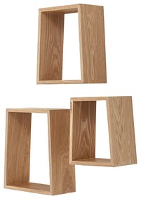 Set 3 cubi da parete rovere OresteLuchetta