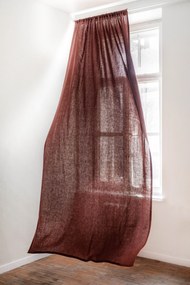 Tenda in lino con tasca per aste - 53x108" / 135x275cm Terracotta