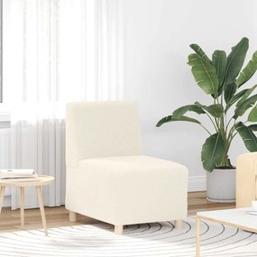 Divano Sedia Crema 55 Cm Tessuto Riccio Effetto Lana /