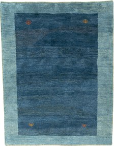 Gabbeh Tappeto 120 x 150 Blu (Iran) Annodato A Mano