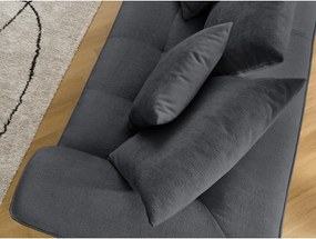 Divano grigio scuro con rivestimento in ciniglia 237 cm Whesley – Bobochic Paris