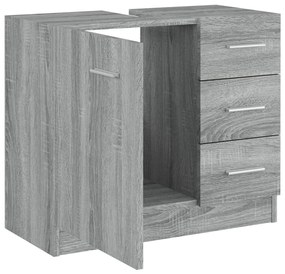 Mobile lavabo grigio sonoma 63x30x54 cm in legno multistrato