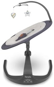 Lionelo - Altalena per bambini RINA con melodia, 4xAA, grigio cemento + telecomando