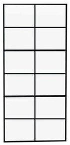 Anta per porta scorrevole 12V trasparente in alluminio nero L 96 x H 220 cm reversibile