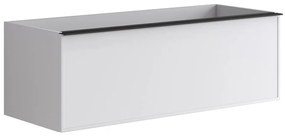 Mobile da bagno sotto lavabo Pixel frame bianco laccato L 120 x H 40 x P 45.5 cm 2 cassetti, lavabo non incluso