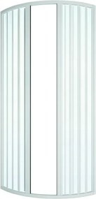 Box doccia 90x90 circolare a soffietto in PVC bianco apertura centrale e chiusura calamitata Teti