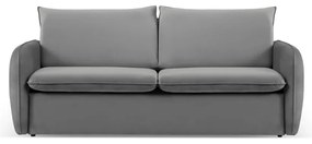 Divano letto in velluto grigio 214 cm Vienna - Cosmopolitan Design