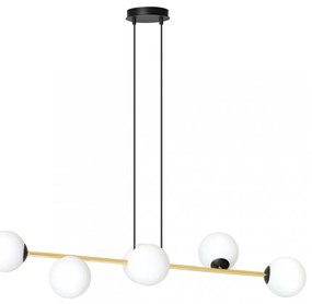 Lampadario a sospensione GRAVITY 6 Nero/Bianco e Oro 6xE14 Colore del corpo Nero e Oro