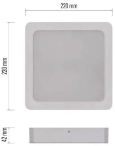 Plafoniera LED LED/24W/230V 22x22 cm bianco