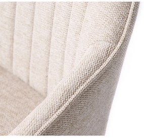 Sedia da pranzo beige in imbottito con braccioli Nolan – Unique Furniture