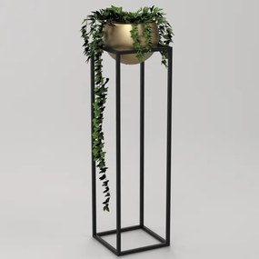 Vaso per fiori in metallo 111,3x29 cm nero/oro