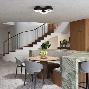 Plafoniera nera ø 30 cm Blacko – Sollux