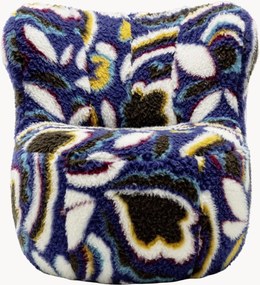 Poltrona lounge imbottita in tessuto multicolore blu freistil173